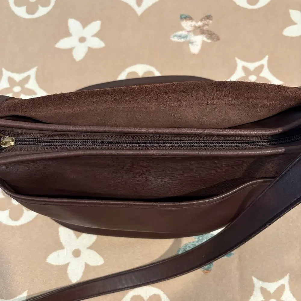 VTG COACH FLETCHER 1997 Crossbody Mahogany Brown Cowhide Leather N# M7M-4150